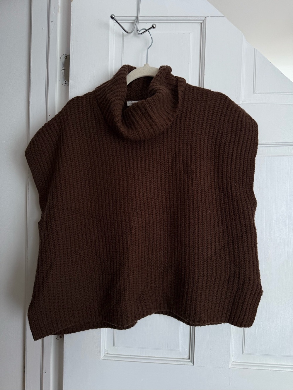 Splendid Chocolate Brown Sleeveless Turtleneck Sweater | Quiet Luxury Knit Vest
